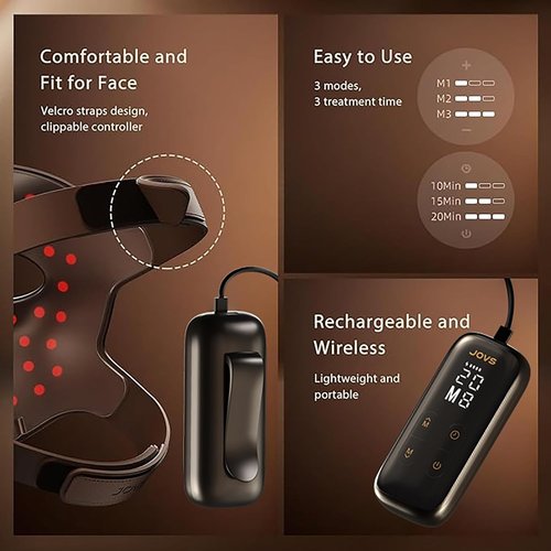 JOVS 4D Laser Therapy Mask - LED Red Light Anti-Aging Face Mask for Skin Firming & Radiant Glow