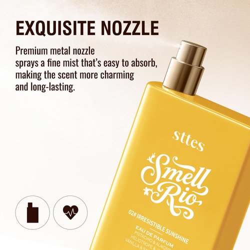 Sttes Perfume 02# (2 Packs) – Irresistible Sunshine – Long-Lasting Vanilla, Salted Caramel & Pistachio Gourmand Eau de Parfum 2×100ml (3.4 fl oz) – Warm Sweet Perfume Gift Set for Women