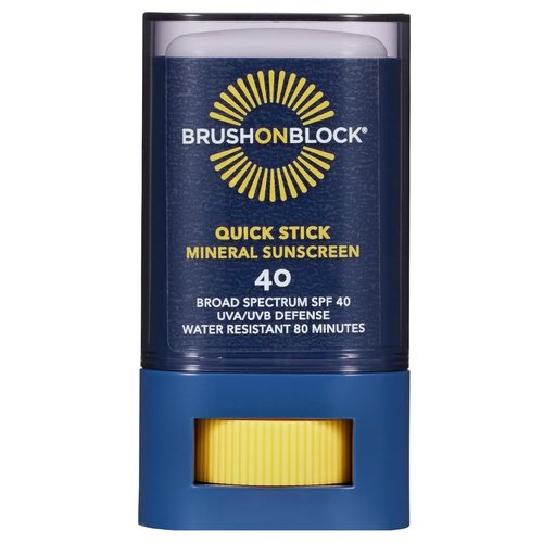 Brush On Block Mineral Sunscreen Stick - SPF 40 UVA/UVB Protection, Water Resistant, Reef Friendly | 0.63 oz