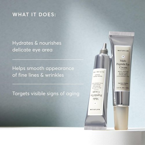 Naturium Multi-Peptide Eye Cream - Smoothing Anti-Aging Formula with Squalene & Hyaluronic Acid | 0.5 oz