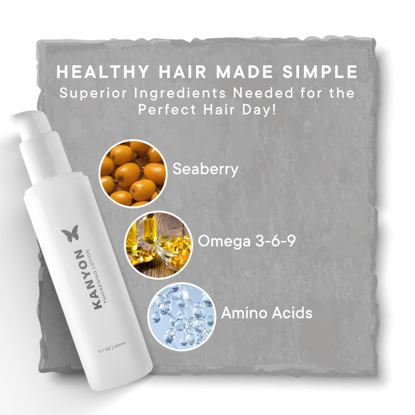 Kanyon Thickening Lotion 6.7 Oz for Thicker Fuller Hair – Style Curl Retention – Volume Root Booster – Heat Protection – Anti-Frizz – Hair Conditioning – Vegan – USA Made