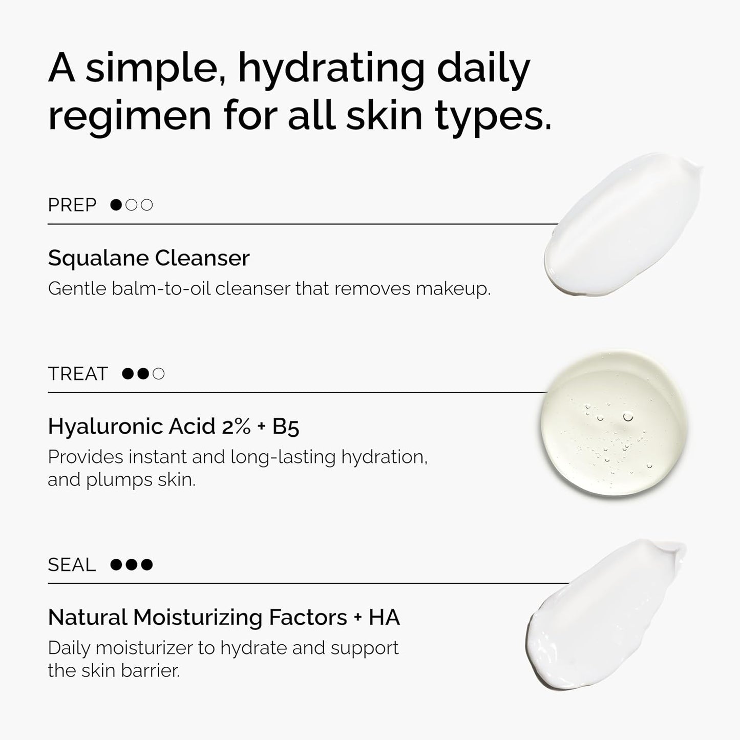 The Ordinary Daily Skincare Set - Squalane Cleanser, Hyaluronic Acid 2% + B5 & Moisturizing Factors
