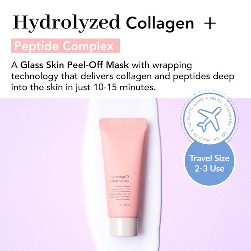 NOWATER Collagen Wrapping Mask - Hydrating & Firming Hydrolyzed Collagen Peel Off Mask (2.4 fl. oz)