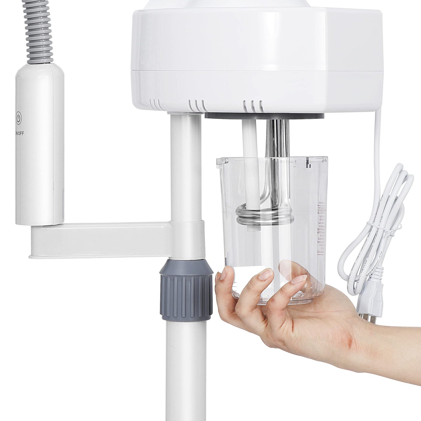 HomGarden Pro 2 in 1 Facial Steamer 5X LED Floor Magnifying Lamp UV Ozone Mist Face Steamer Salon Spa Beauty Skin Care Equipment