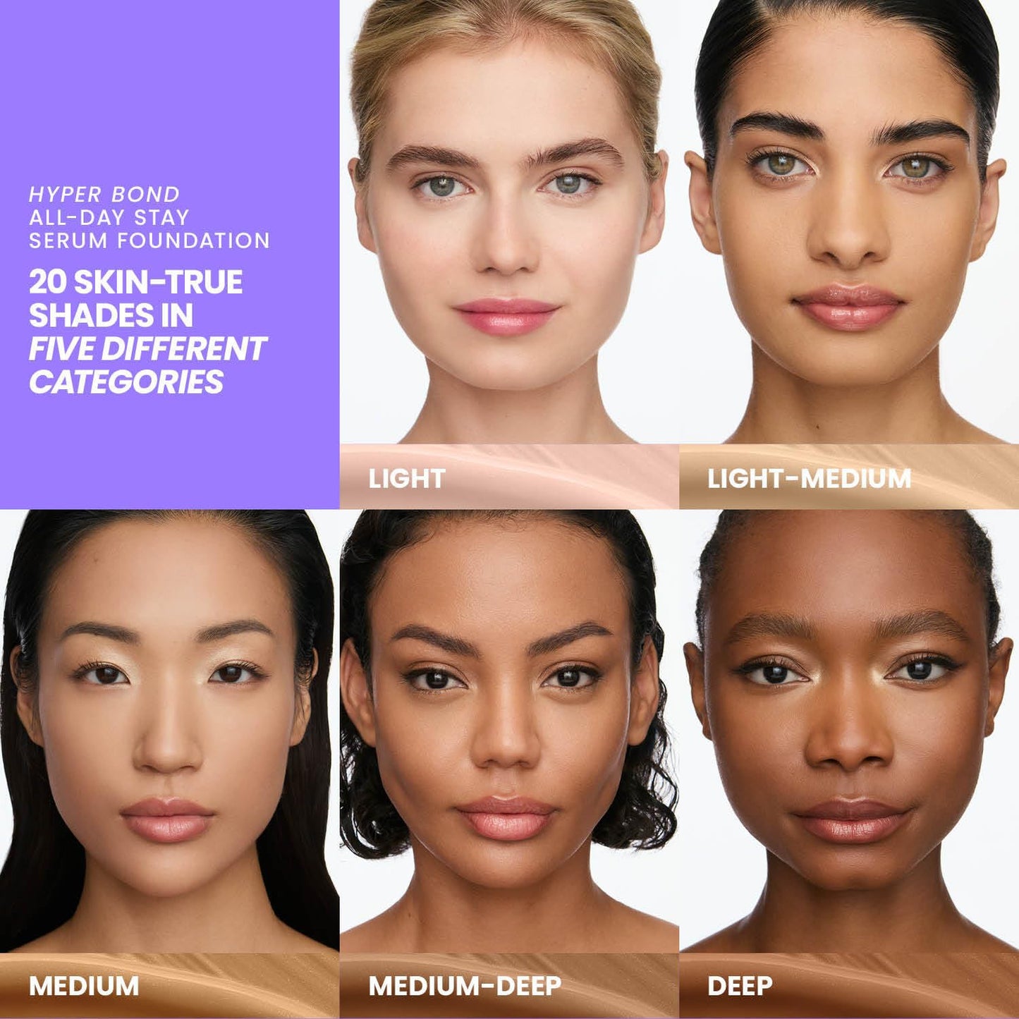 Wonderskin Hyper Bond All-Day Stay Serum Foundation - Waterproof & Transfer-Proof, 24HR Longwear with Niacinamide & Hyaluronic Acid | Lightweight Natural Finish (Afterglow)