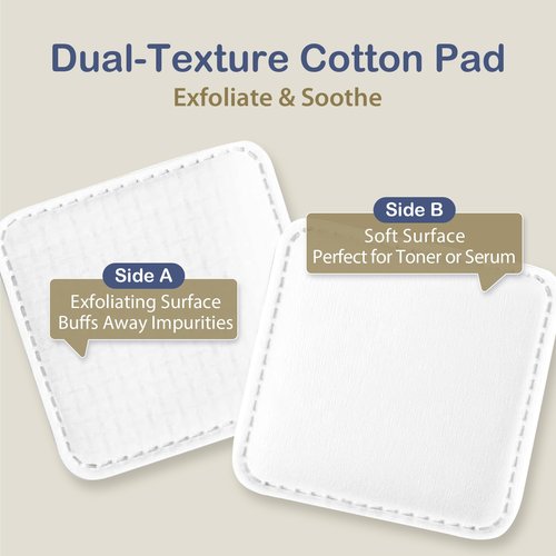 Ourmed Life Large Cotton Pads for Face, Soft & Lint-Free Cotton Rounds with Pressed Seam Design, Durable Facial Cleansing Squares for Face, Ideal Makeup Remover Pads, 3x3 Inch, 60 Count