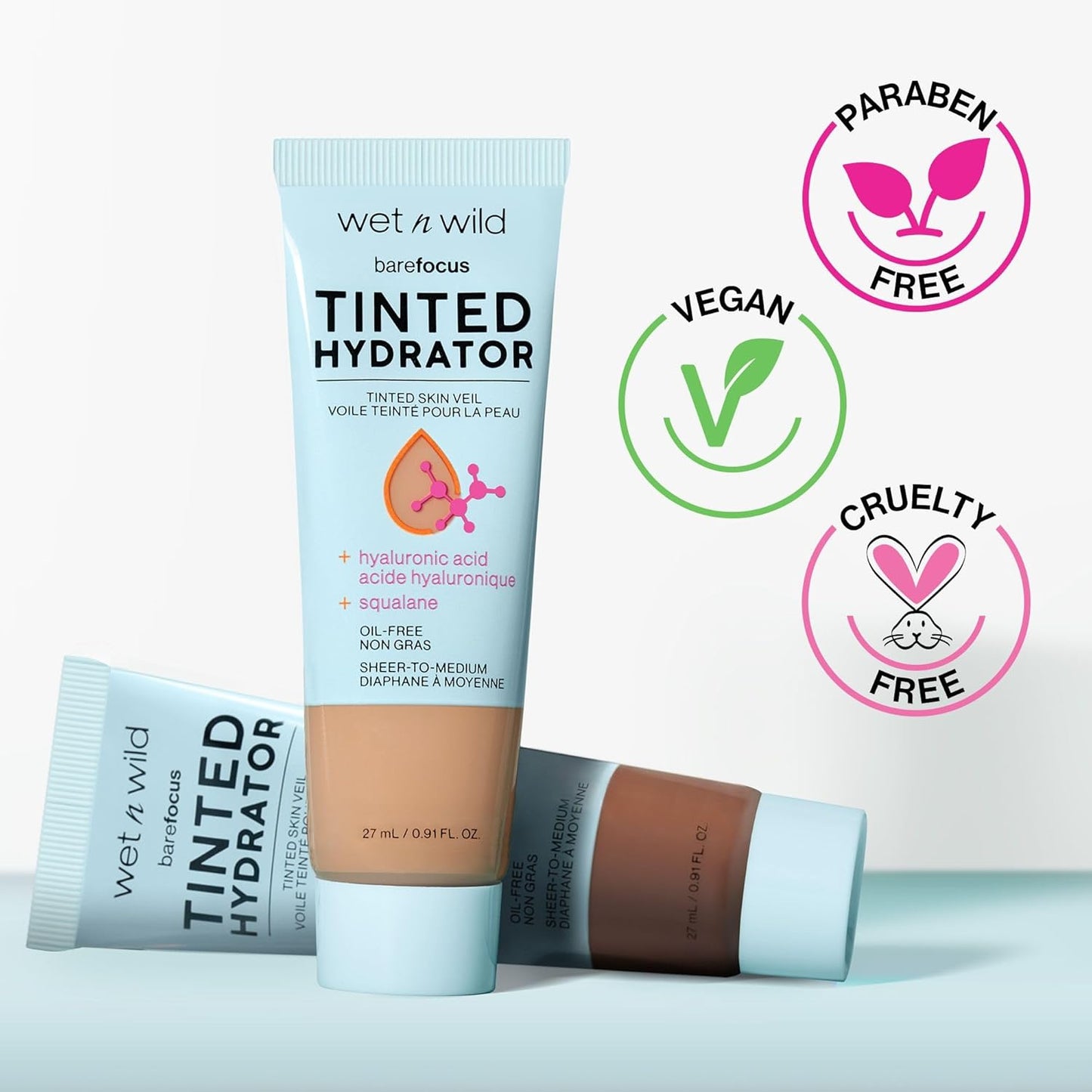 Wet n Wild Bare Focus Tinted Hydrator | Lightweight Buildable Coverage with Hyaluronic Acid - Fair
