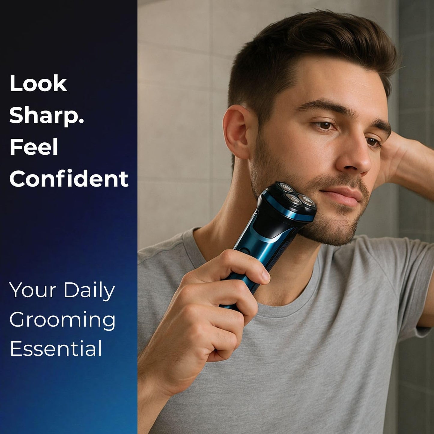 Skiennix 2-in-1 Electric Rotary Shaver for Men - 4D Floating Heads, USB Rechargeable, Waterproof with LCD Display