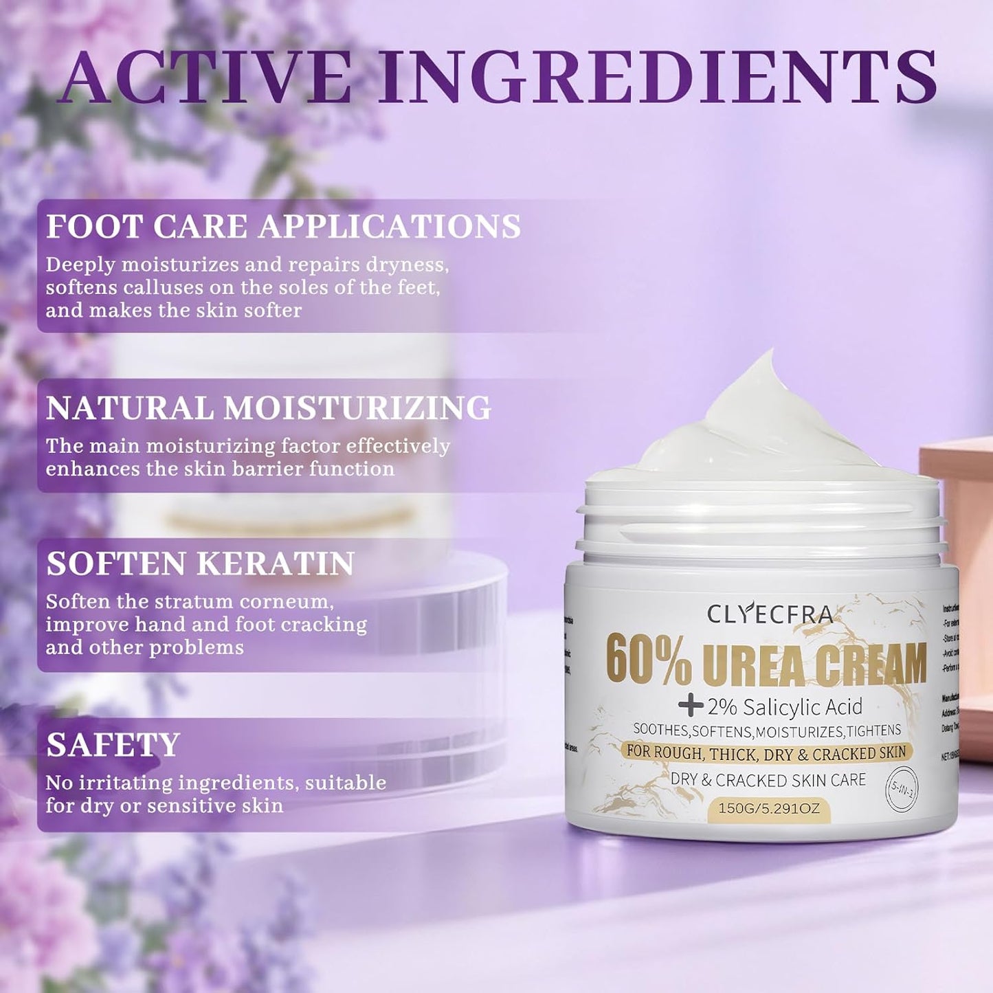 Urea Cream 60% by Skiennix - Maximum Strength 5-in-1 Moisturizer for Rough, Dry Skin | 150g