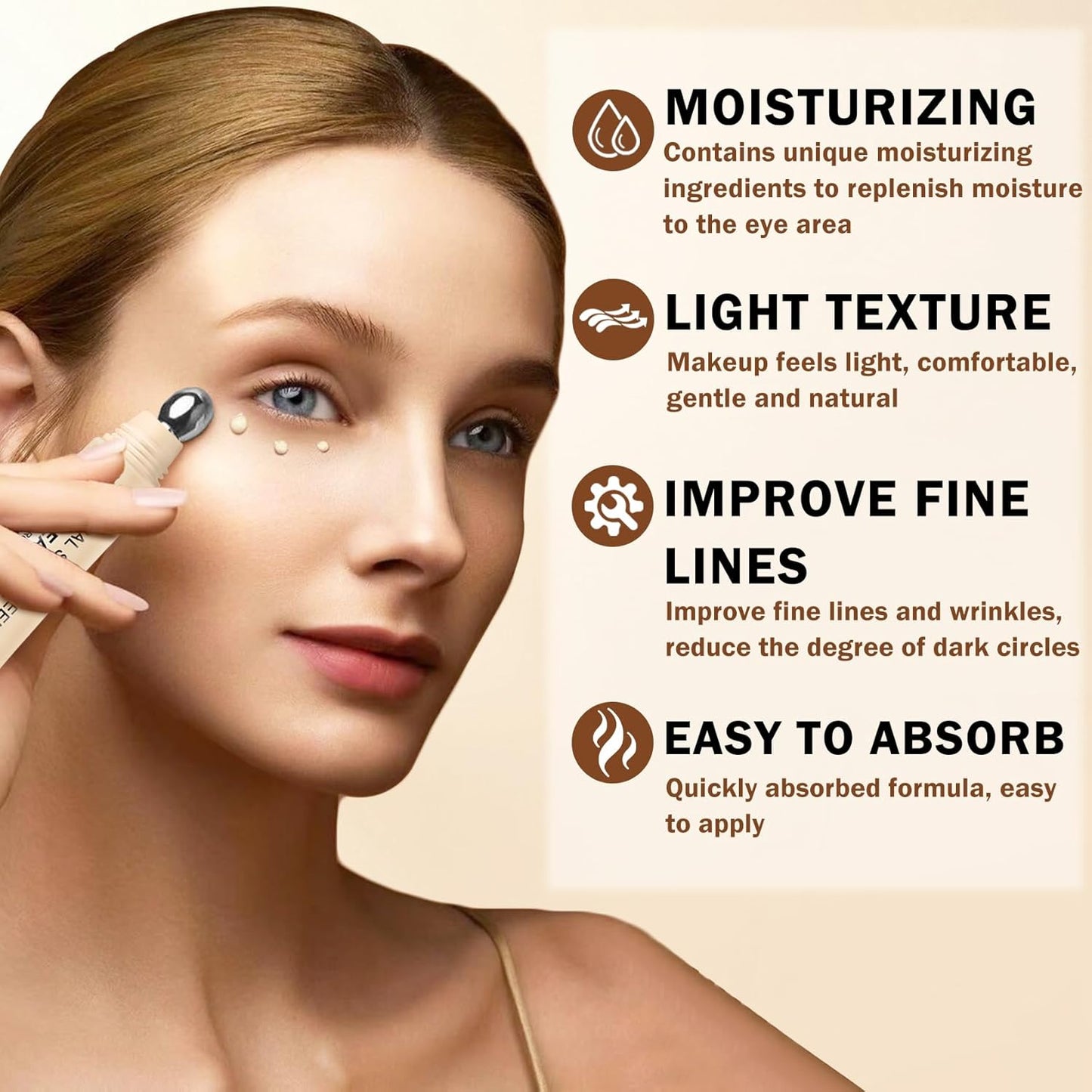 Skiennix Mineral Sunscreen Eye Cream - 3-in-1 Under Eye Treatment for Puffiness, Dark Circles & Wrinkles | SPF 35 (Light)
