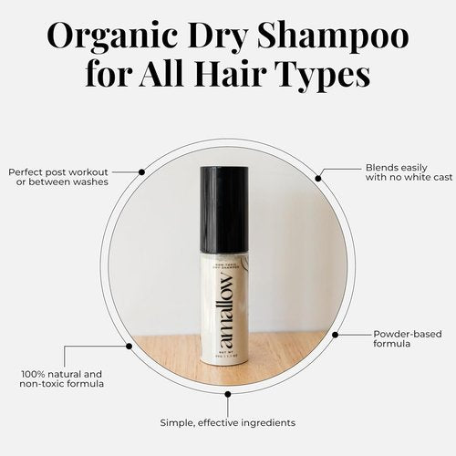 Amallow Non-Toxic Dry Shampoo Powder - Organic Arrowroot & Aloe Vera - Talc-Free, Travel-Friendly