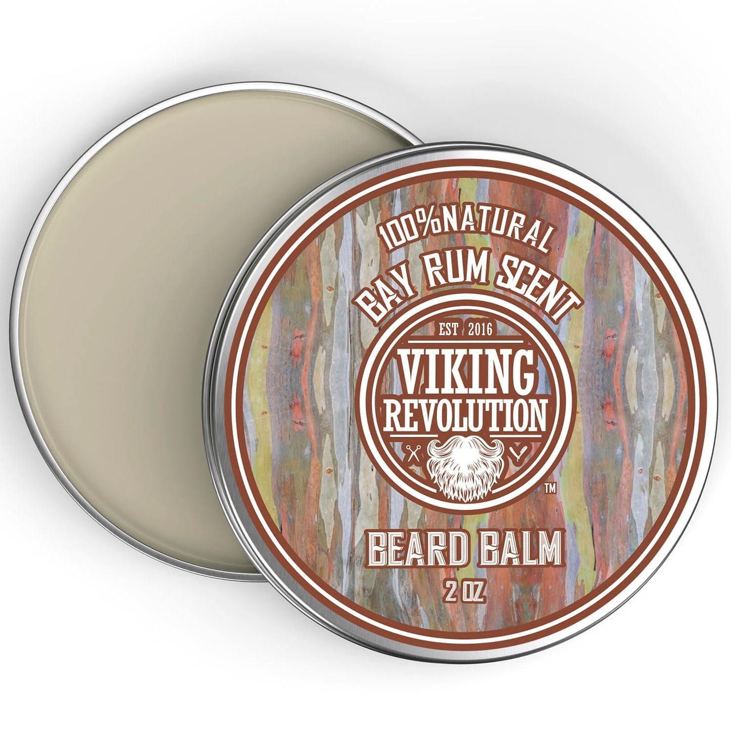 Viking Revolution Bay Rum Beard Balm - Nourishing Beard Butter with Argan & Jojoba Oil | 2oz, Softens & Moisturizes