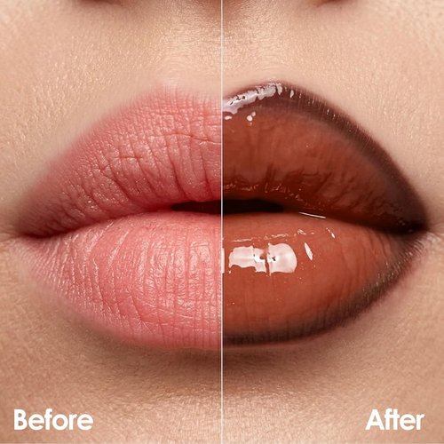 Erinde Lip Combo Set - Brown Lip Liner & Gloss for Nude Ombre Makeup | Hydrating, Non-Sticky Finish