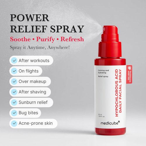 Medicube Power Soothing Spray - Hypochlorous Acid Facial Mist for All Skin Types | 1.69 fl. oz | Daily Calming Care