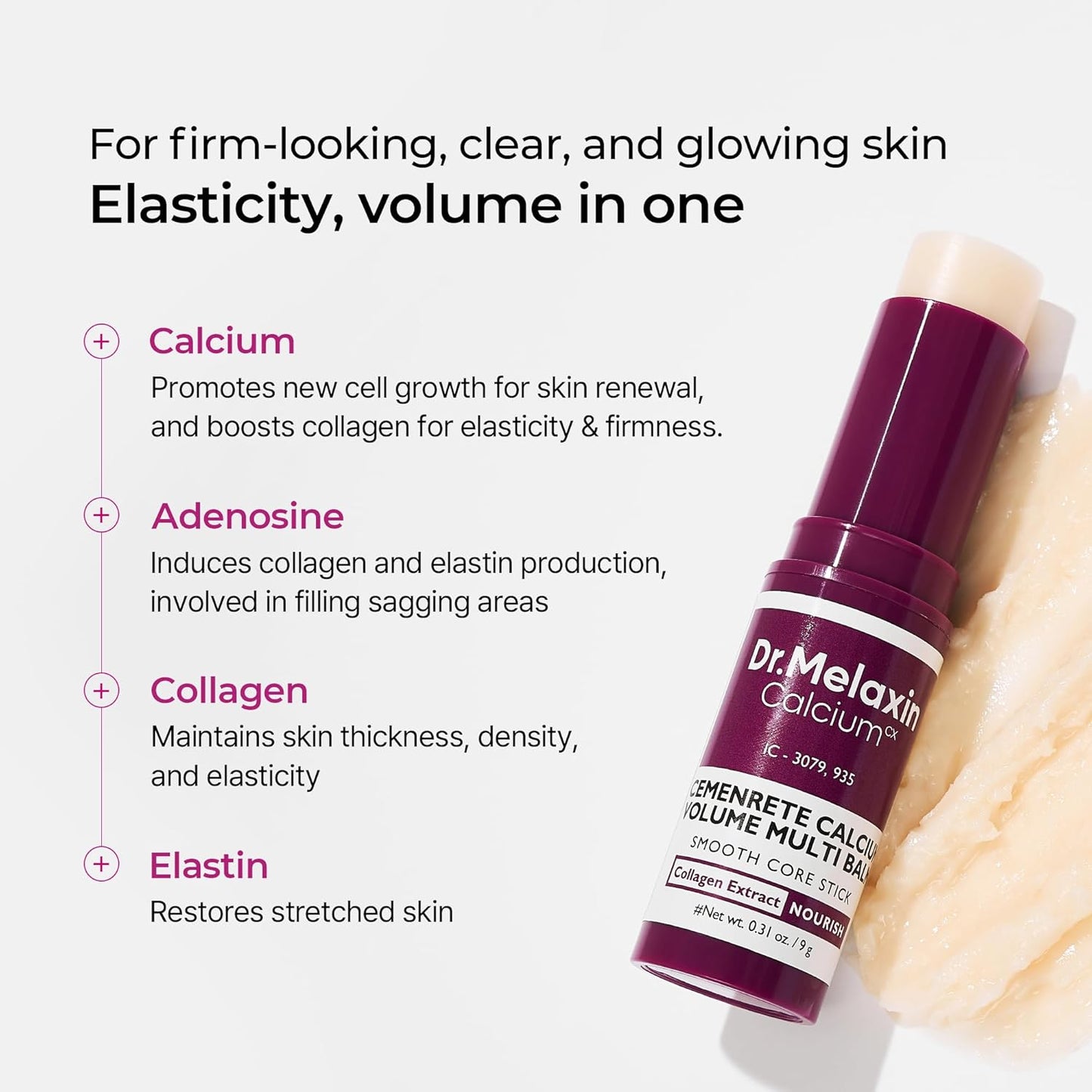 Dr. Melaxin Calcium Multi Balm Stick - All-in-One Hydrating Balm for Eyes & Neck | Korean Skincare, 0.31 oz