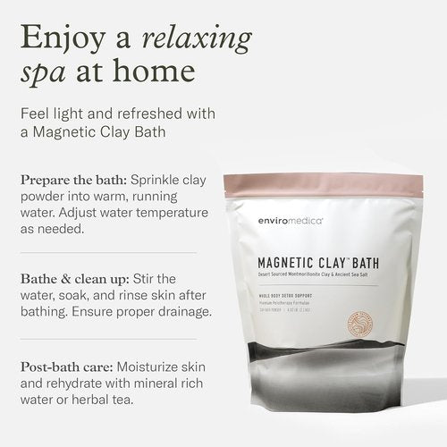 Enviromedica Magnetic Bentonite Clay Bath - Rejuvenating Soak with Himalayan Salt | 500g Body & Face Mask