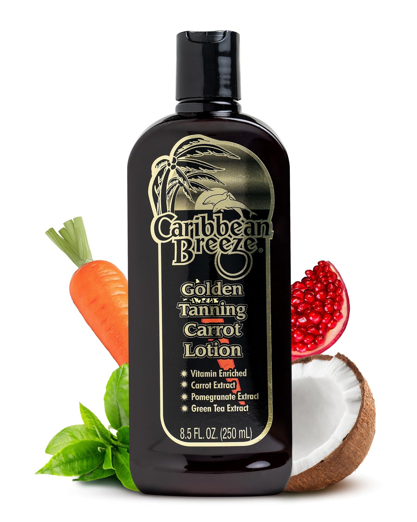 Caribbean Breeze Ultimate Carrot Tanning Oil Outdoor, Tanning Oil Spray with Coconut Oil, Aloe Extracts, Rich in Anti-Oxidants, Moisturizes the Skin and Anti-Aging Properties, 8.5 oz (250 ml)