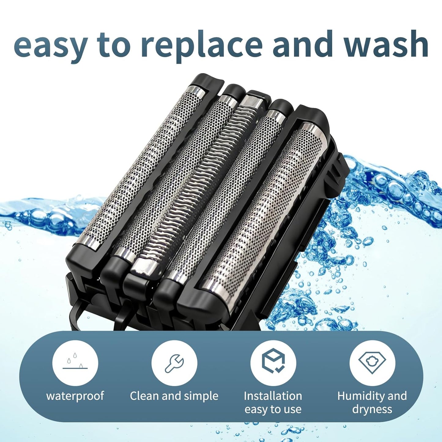 Skiennix 5-Blade Replacement Foil Head - Compatible Cutter Blade Set for ES9032, ES9034, ES9036, ES9038 Electric Shavers