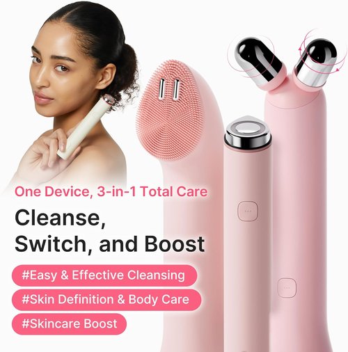 Medicube Mini Booster Pro Plus Facial Device Set - 3-in-1 Makeup Removal & Pore Cleansing | Pink