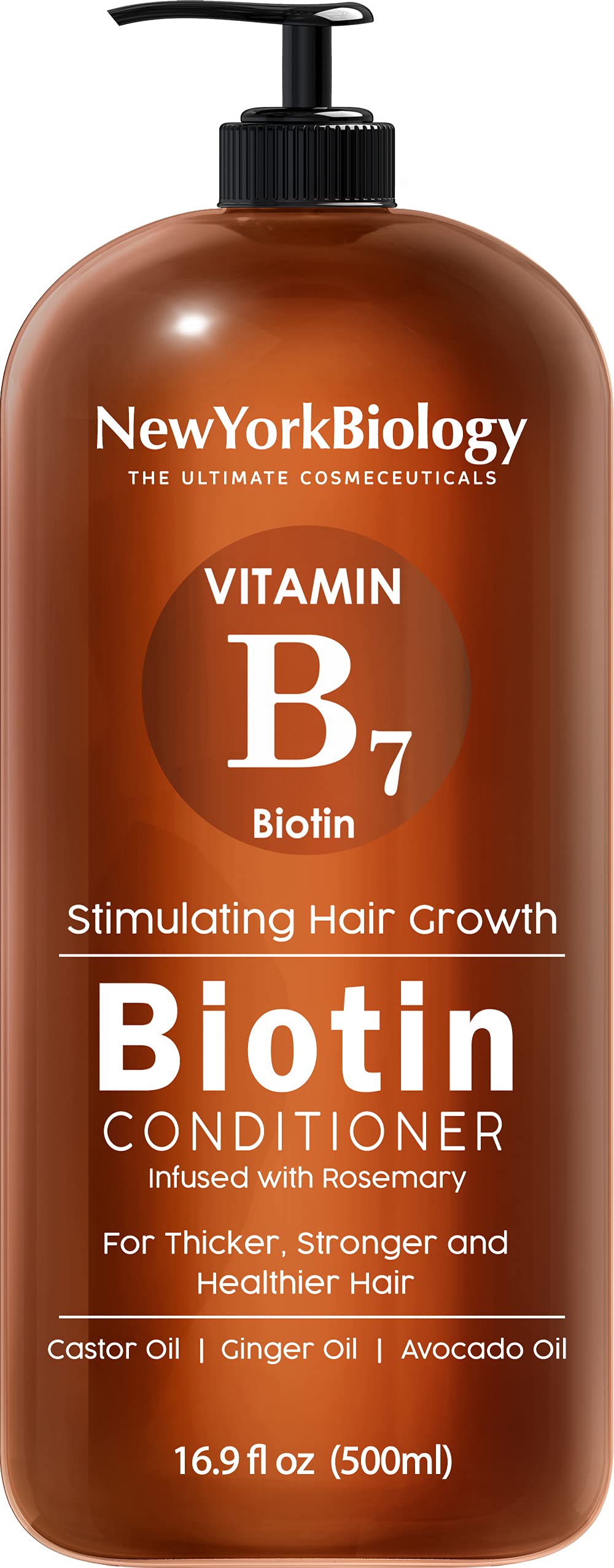 New York Biology Biotin Conditioner for Hair Growth and Thinning Hair – Thickening Formula for Hair Loss Treatment – For Men & Women – Anti Dandruff - 16.9 fl Oz