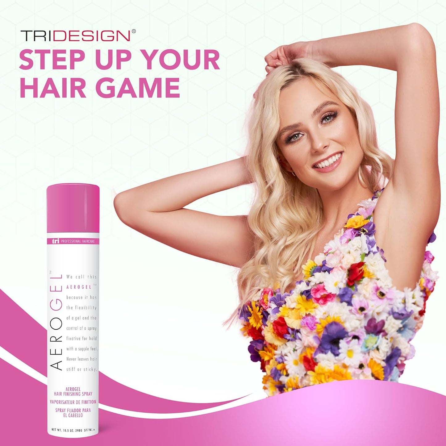 TRIDESIGN Aerogel Hairspray - Strong Hold Finishing Spray for Volumizing & Control | Non-Sticky, Scented - 4 Pack (10.5 Oz)