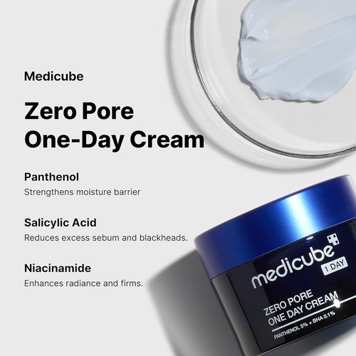 Medicube Zero Pore One-Day Cream - Pore Refining Formula with Salicylic Acid & Niacinamide | 1.69 fl. oz.