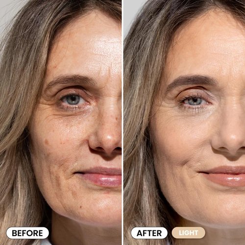 Prime Prometics PrimeSkin CC+ Cream - Lightweight Liquid-to-Powder Foundation for Mature Skin | Blurs Pores & Covers Age Spots (Light)
