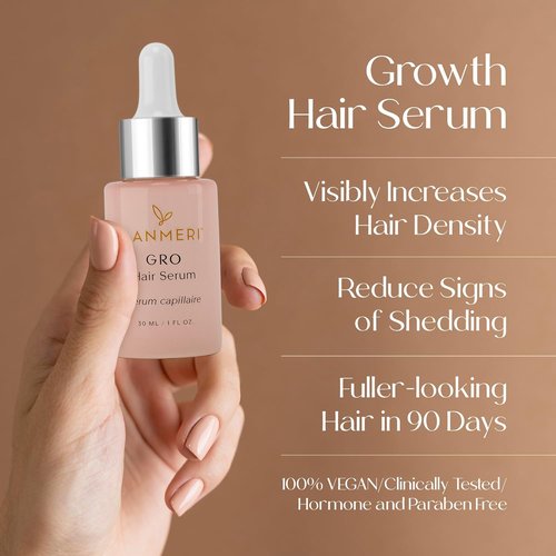 Lanmeri Vegan Hair Growth Serum - Natural Scalp Treatment for Thinning Hair | Fuller, Thicker Hair in 90 Days