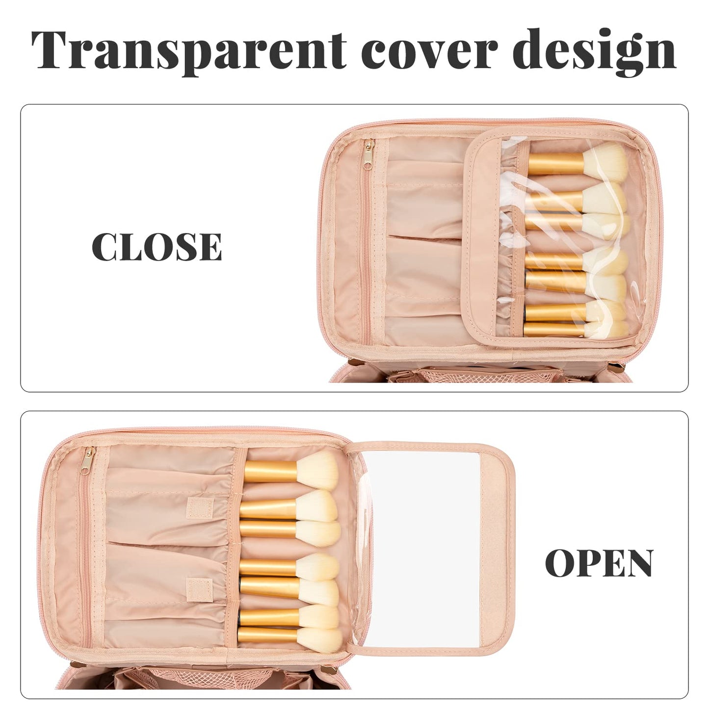 OCHEAL Makeup Bag, Large Travel Makeup Bag Cosmetic Bags for Women Traveling Washable Make Up Bag Organizer Case -Large Pink