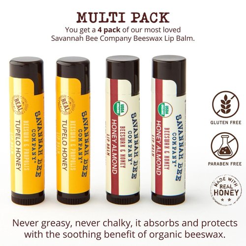 Savannah Bee Collection Lip Balm - Nourishing Formula for All-Day Comfort and Hydration