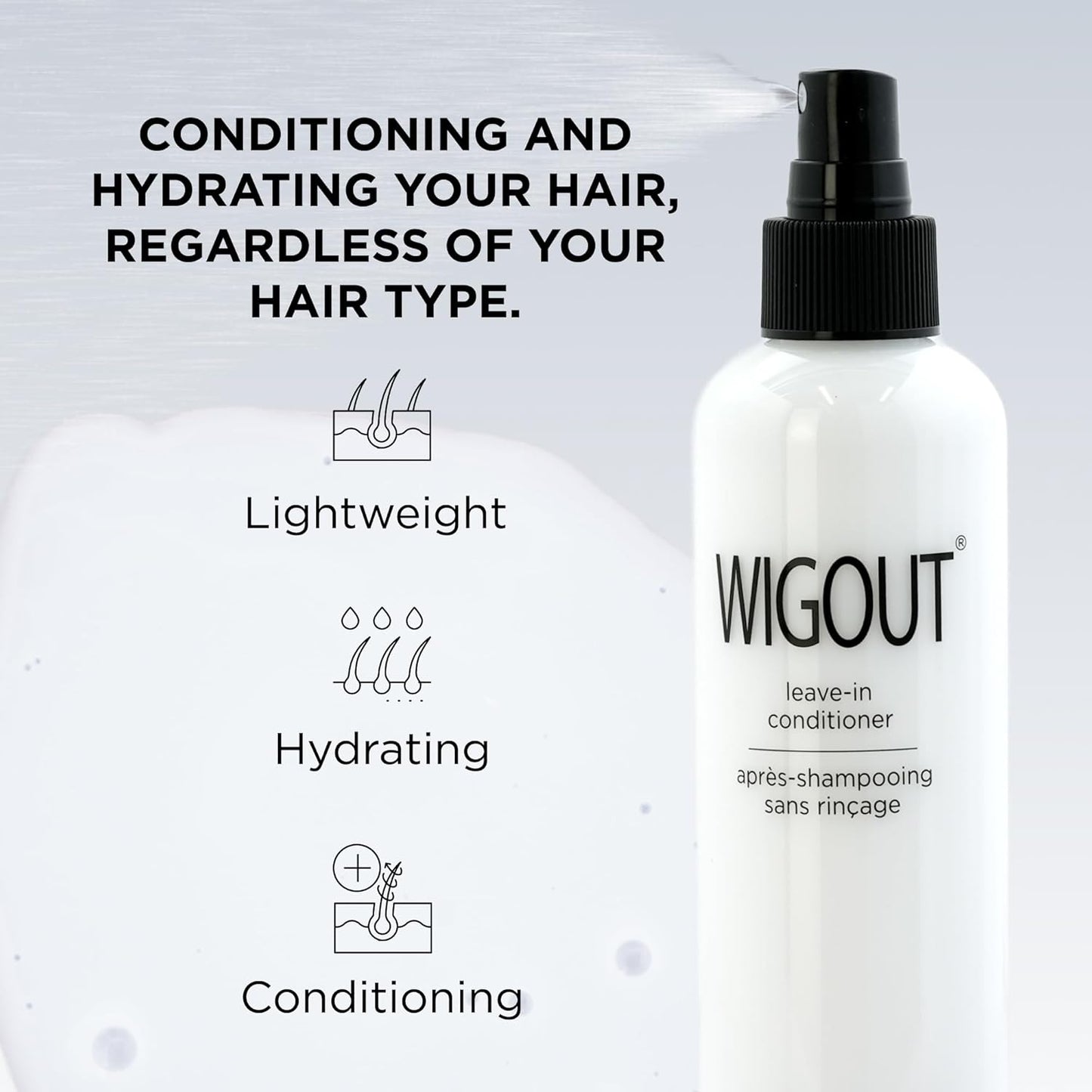 Style Factor WIGOUT Leave-In Conditioner Spray - Lightweight Hydrating Mist for Frizz Control & Shine - 8 oz