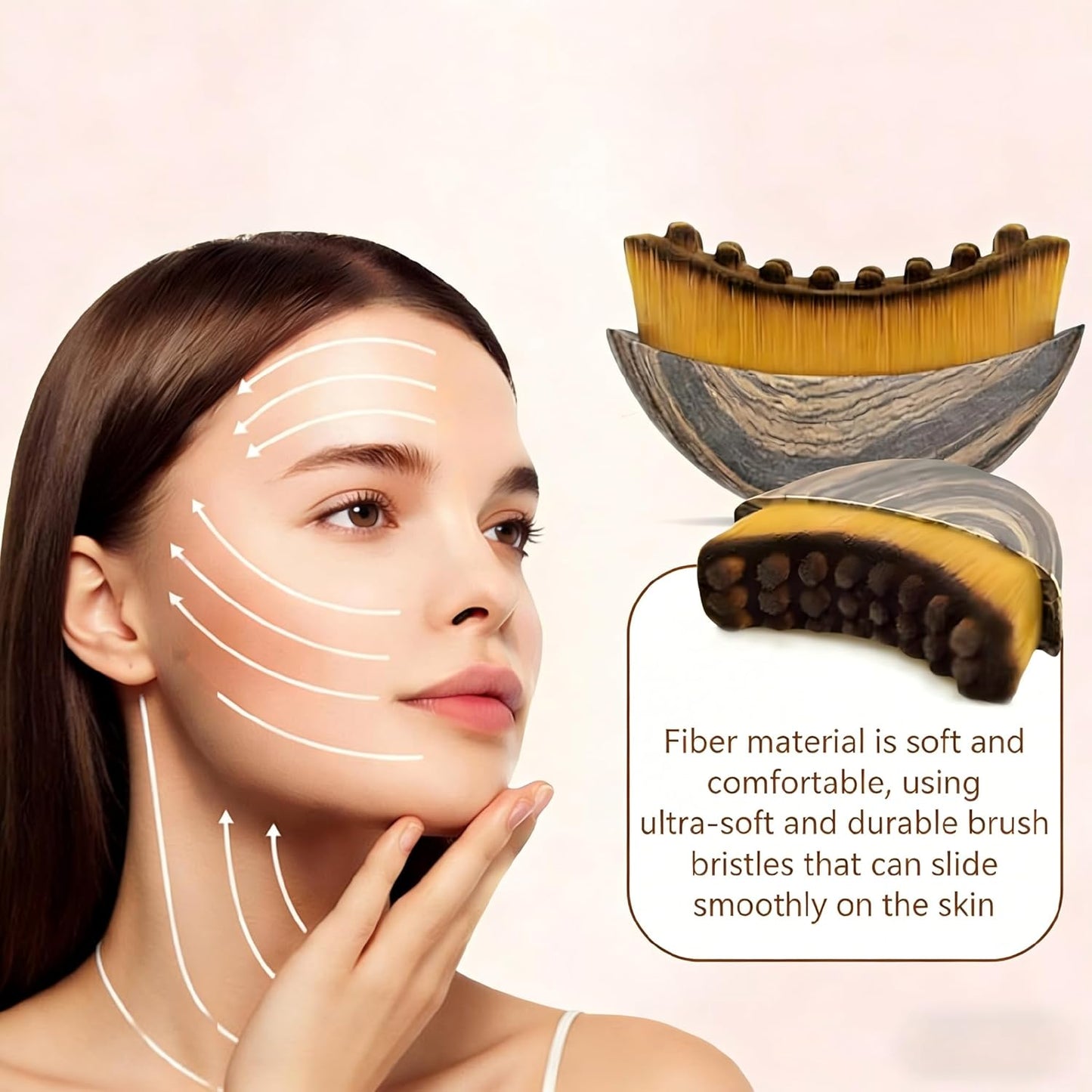 Skiennix Lymphatic Contour Face Brush Set - Sculpting & Detox for Anti-Puffiness | Travel-Friendly Design