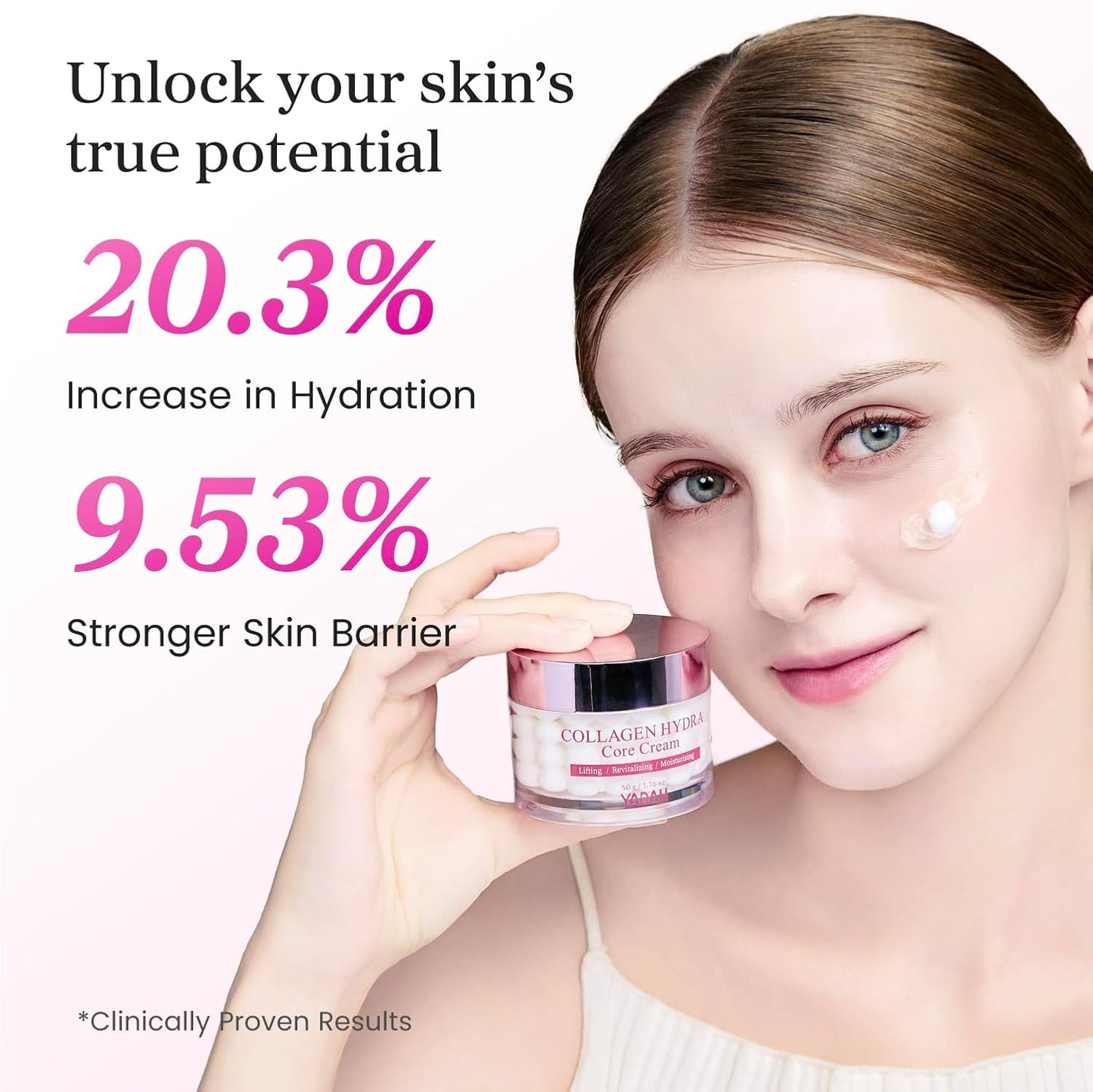 YADAH Collagen Hydra Core Cream - Deep Hydration Capsule Filler with 10 Hyaluronic Acids, 1.76 oz