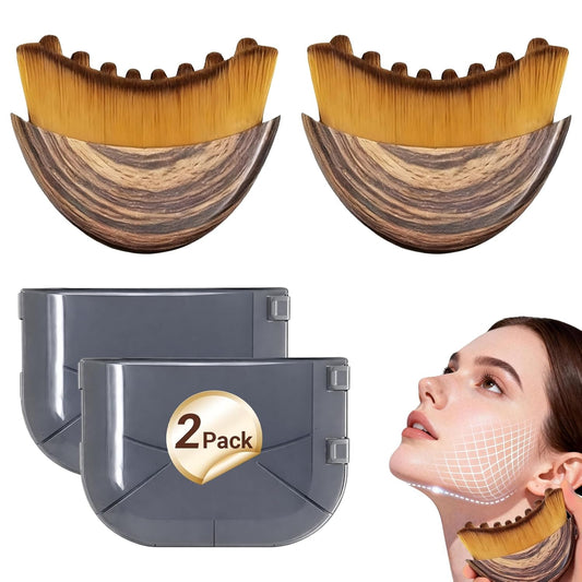 Skiennix Lymphatic Drainage Face Brush - Sculpt Jawline & Reduce Puffiness | 2 Pack for Glowing Skin
