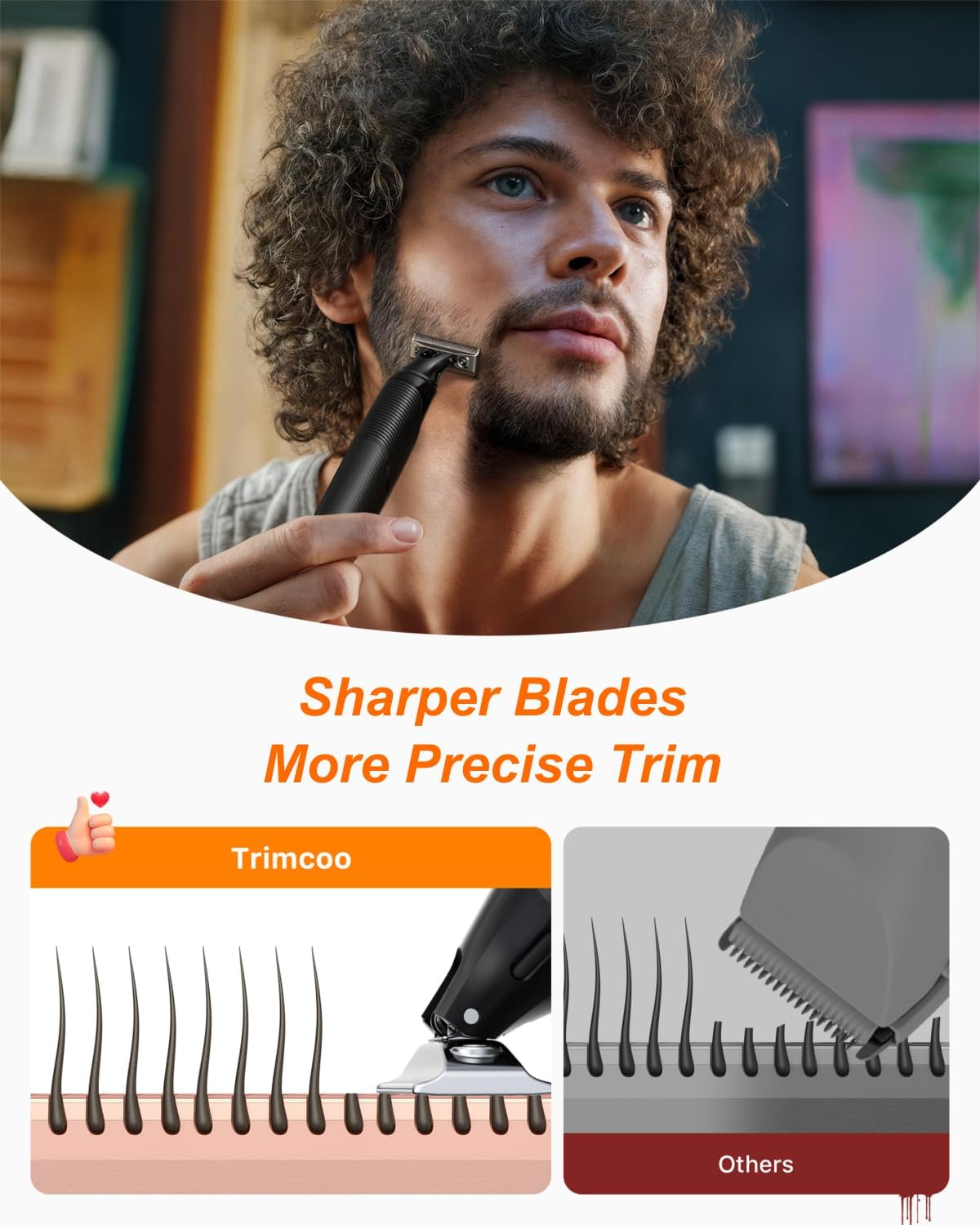 Skiennix Beard & Body Hair Trimmer - All-in-One USB-C Fast Charging, Waterproof Groomer, Black