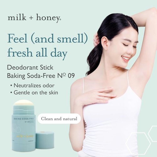 Milk + Honey Deodorant No. 09 - Aluminum-Free, Baking Soda-Free Natural Deodorant | Lavender & Tea Tree, 2.6 oz