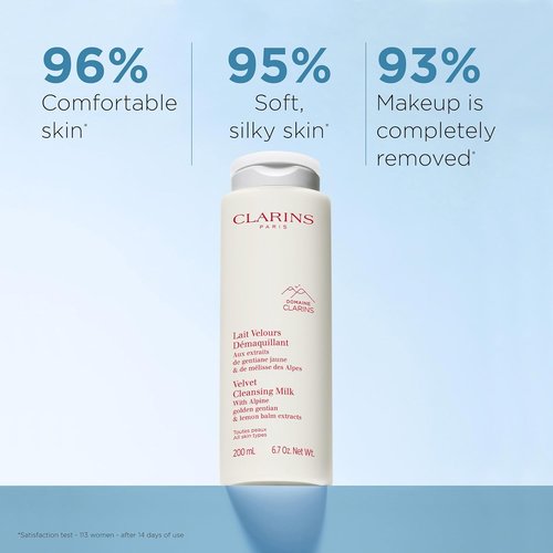 Clarins Velvet Cleansing Milk - Award-Winning Hydrating Cleanser for All Skin Types | Dermatologist Tested