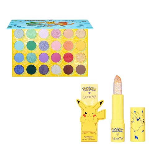 ColourPop x Pokémon Bundle - Pallet Town Eyeshadow Palette & Color Changing pH Lip Balm (2 Count)