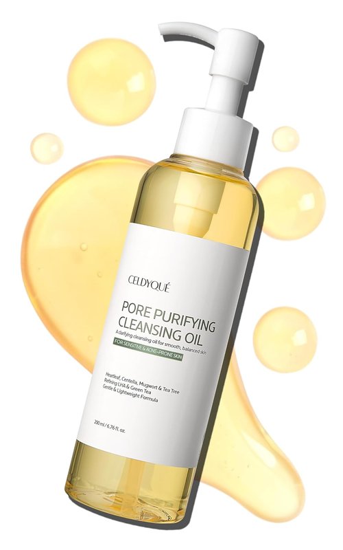 CELDYQUE Pore Purifying Cleansing Oil - Gentle Korean Face Wash with Centella & Tea Tree for Acne-Prone Skin, 6.76 fl oz