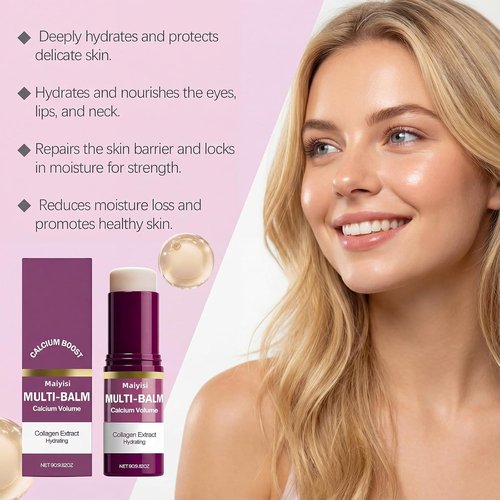 Calcium Volume Multi Balm Stick - Hydrating Anti-Wrinkle Treatment for Face, Eyes, Lips & Neck