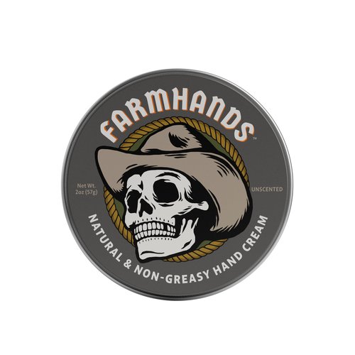 Farmhands Natural & Non-Greasy Hand Cream for Dry, Cracked Hands - No Added Fragrance, Fast-Absorbing with Clean & Organic Ingredients, Non-GMO - Repairing Skincare - Whipped - 2oz Tin