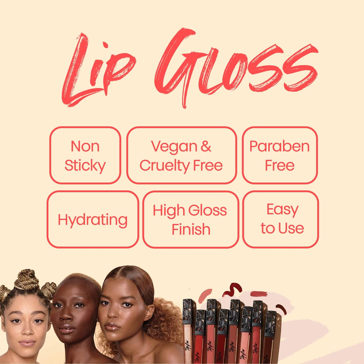 The Lip Bar Vegan Non-Sticky Lip Gloss, with Hydrating Shea Butter for a Lightweight, High Shine Finish, Ms. Independent - Pink-Brown Nude