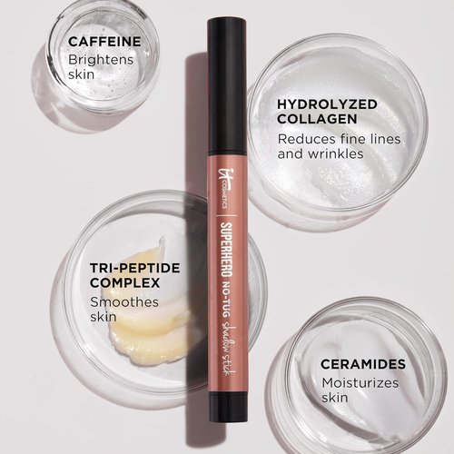 IT Cosmetics Superhero Waterproof Eyeshadow Stick - Longwear Cream for Sensitive Eyes | 0.05 oz