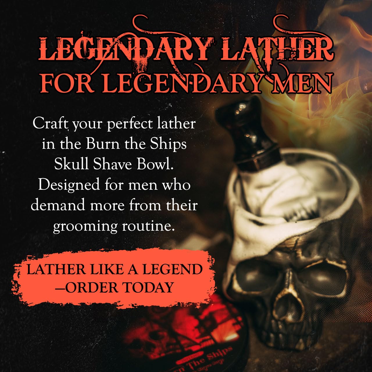 Burn The Ships Shaving Bowl | Shave Bowl Handmade Skull Shaving Mug For Shave Kit | Shaving Brush Bowl For Men | Shaving Soap Bowl | Great For Shaving Set | Shave Brush Bowl | Lather Bowl |Shave Mug