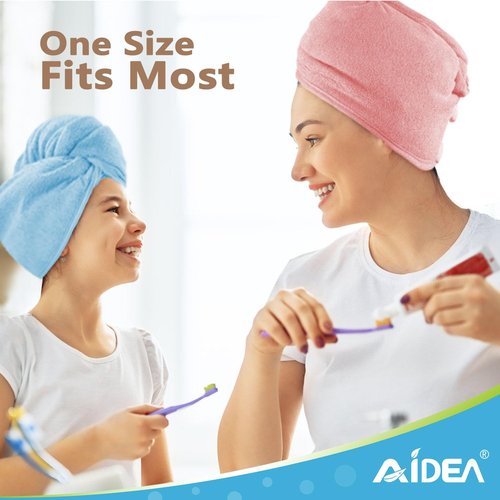 AIDEA Microfiber Hair Towel Wrap, 5 Pack Hair Turbans, Super Absorbent Quick Dry Hair Towel Wrap for All Hair Types Anti Frizz, 26"×10"