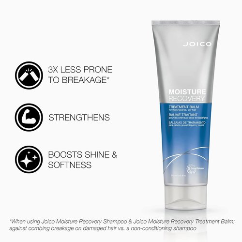 Joico Moisture Recovery Hair Care Set - Moisturizing Shampoo, Conditioner & Treatment Balm for Thick, Coarse Hair | Jojoba Oil & Shea Butter
