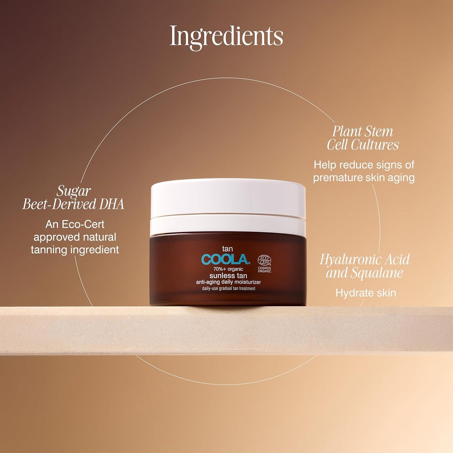 COOLA Organic Self Tanner Face Moisturizer - Anti-Aging, Vegan & Gluten-Free, 1.5 Fl Oz