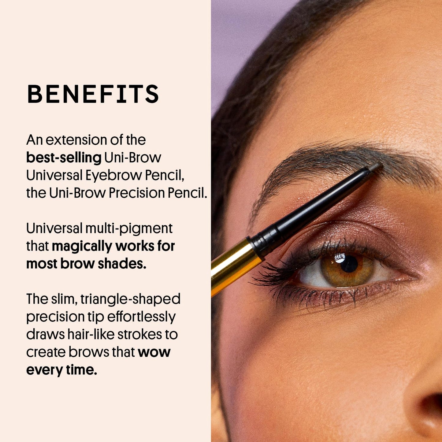 Winky Lux Uni-Brow Precision Eyebrow Pencil - Dual-Ended Waterproof Longwear with Spoolie | Universal Shade for Natural Brows (Brown, Blonde, Taupe)