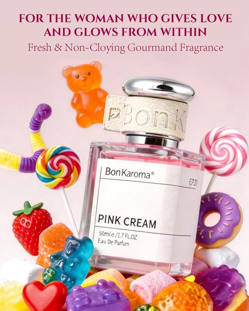 **Pink Cream Eau de Parfum for Women - 1.7 oz Long-Lasting Fragrance with Strawberry, Rose & Musk**