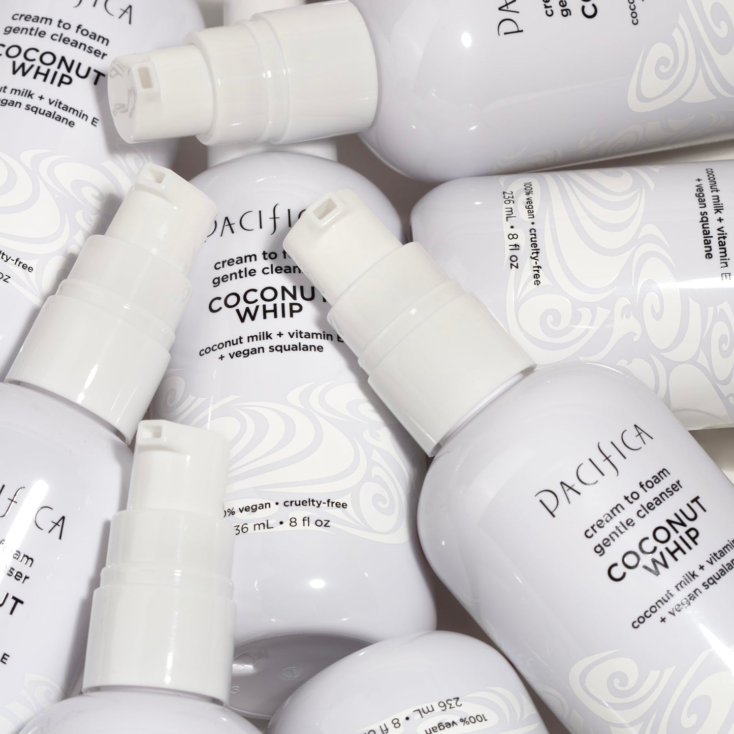 Pacifica Coconut Whip Cream to Foam Face Wash - Gentle Hydrating Facial Cleanser for Dry & Sensitive Skin, Moisturizing Daily Face Wash, Non-Comedogenic Vegan & Cruelty-Free, Dermatologist Tested 8oz